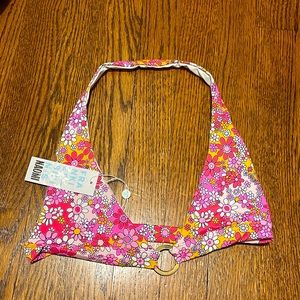 Frankies Hot Pink and Orange Floral Bikini Top